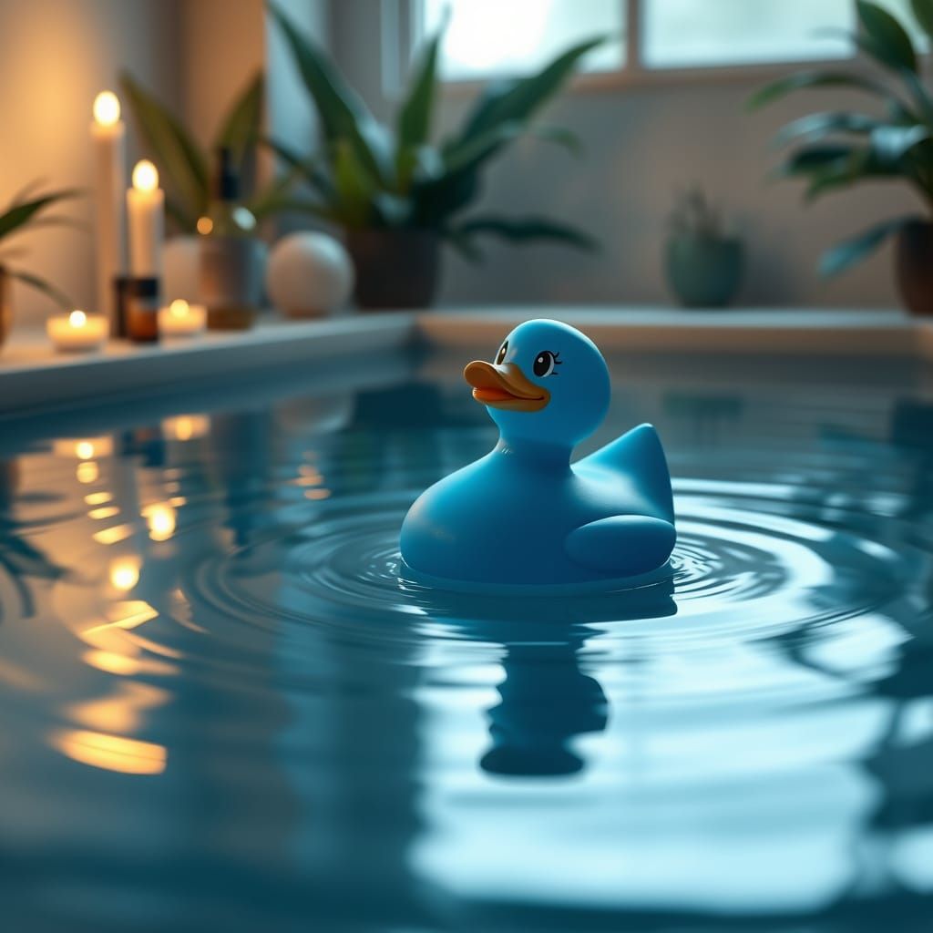 Health spa blue rubber duck