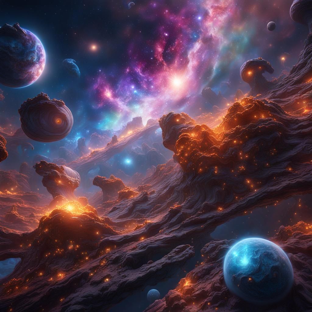 Fantastical Magic Cosmo Galaxies: Digital Matte Painting