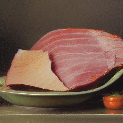 Realistic Oil Painting of a Ham Still Life