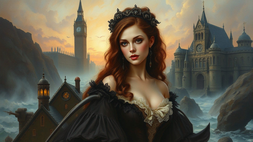 Lovecraftian Victorian Woman: An Oil Painting