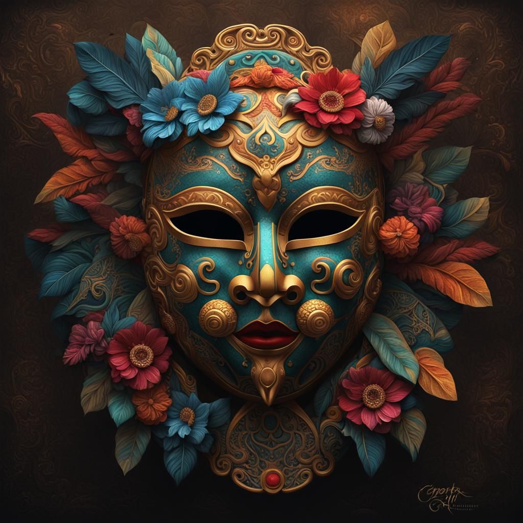Intricate Masks: Dark Fantasy Concept Art