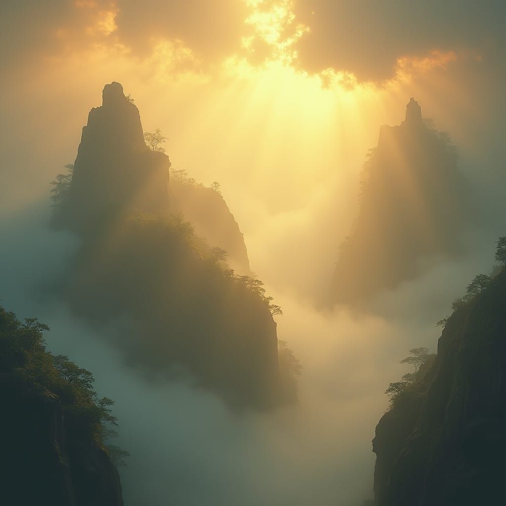 Ethereal Mount Olympus in Pre-Raphaelite Style