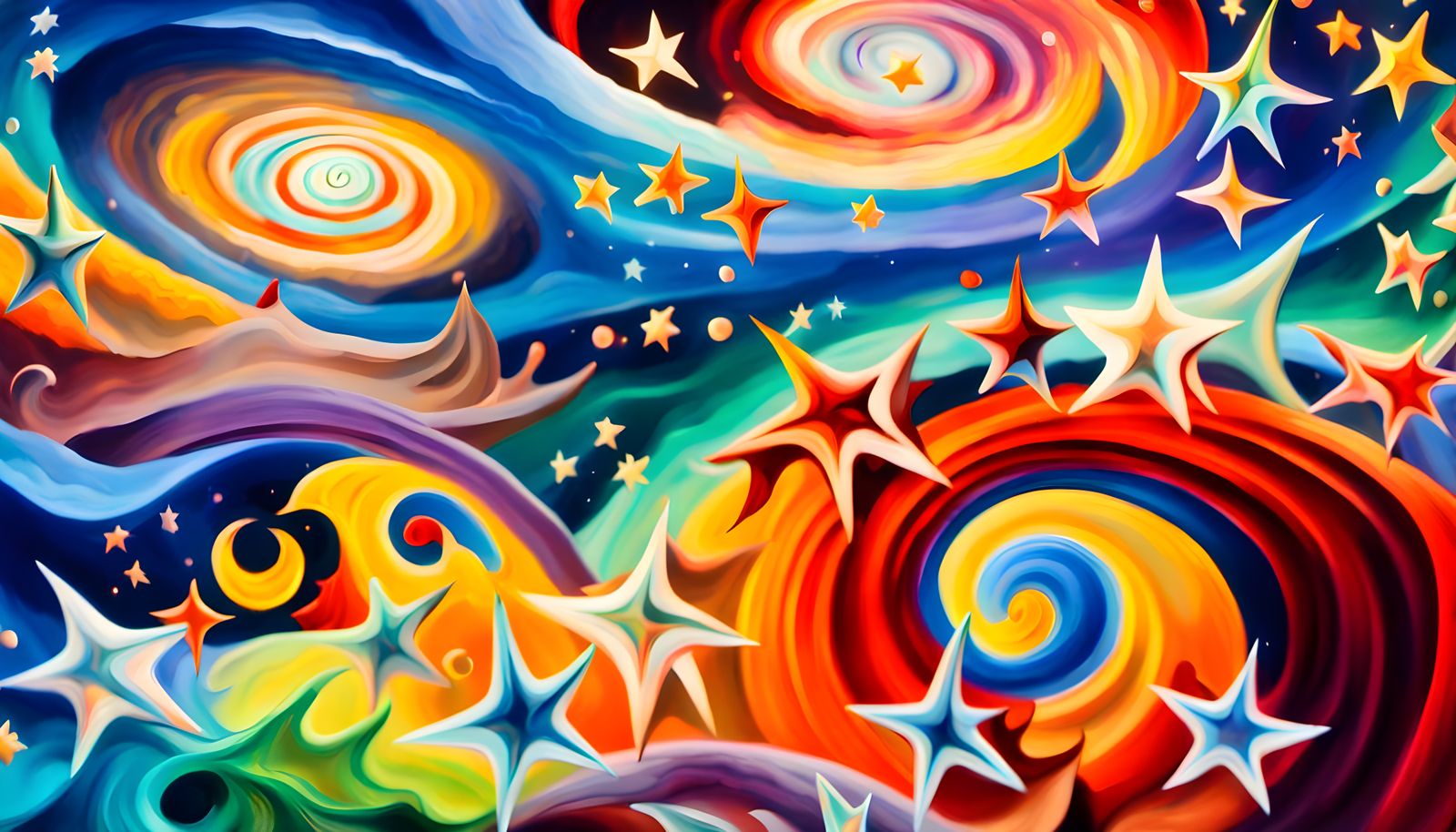 Iridescent Stars and Magnetic Wave Energy: Abstract Expressi...