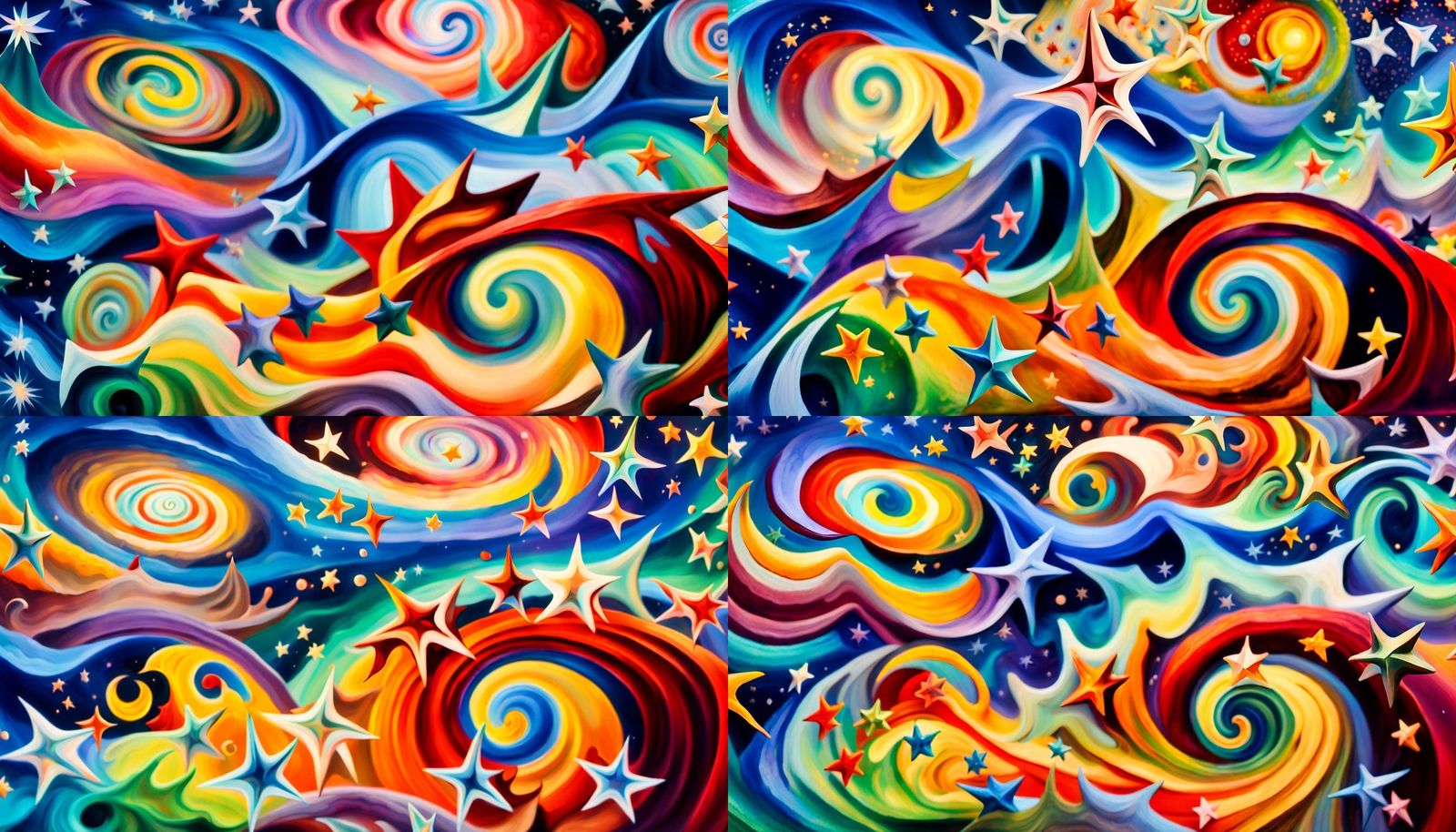 Iridescent Star Cluster Formation in Abstract Expressionism