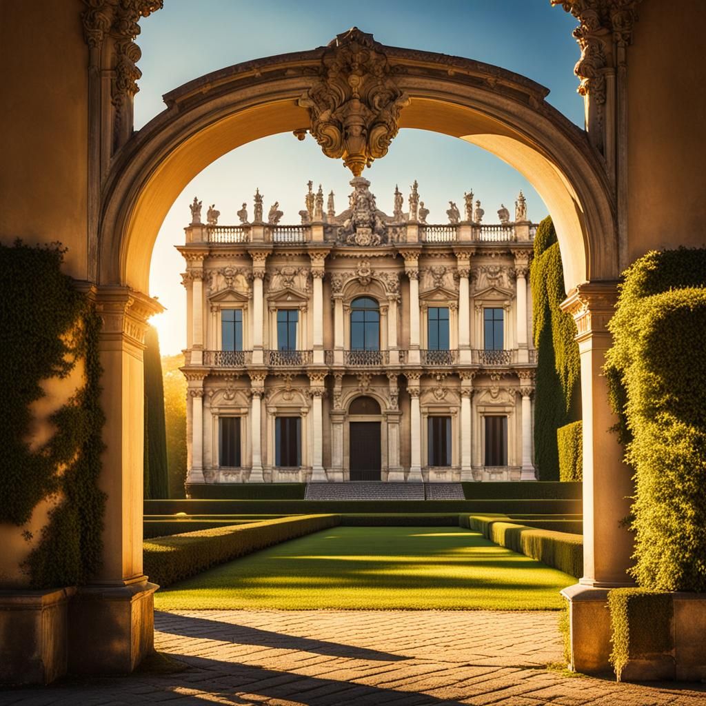 Villa Reale di Monza: Baroque Architecture in Morning Light