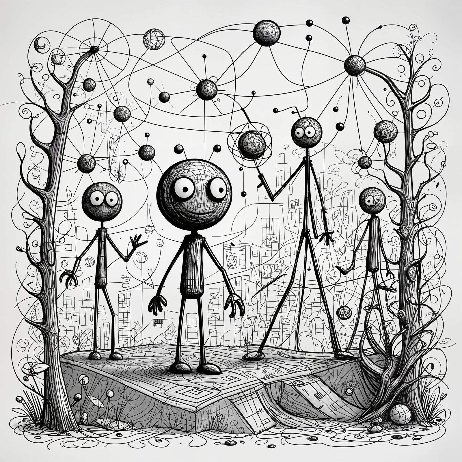 Wonky Doodle World of Stickmen and Wireframe