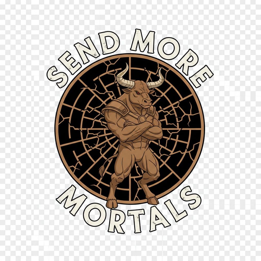 Minotaur Labyrinth T-Shirt Design in Vector Art