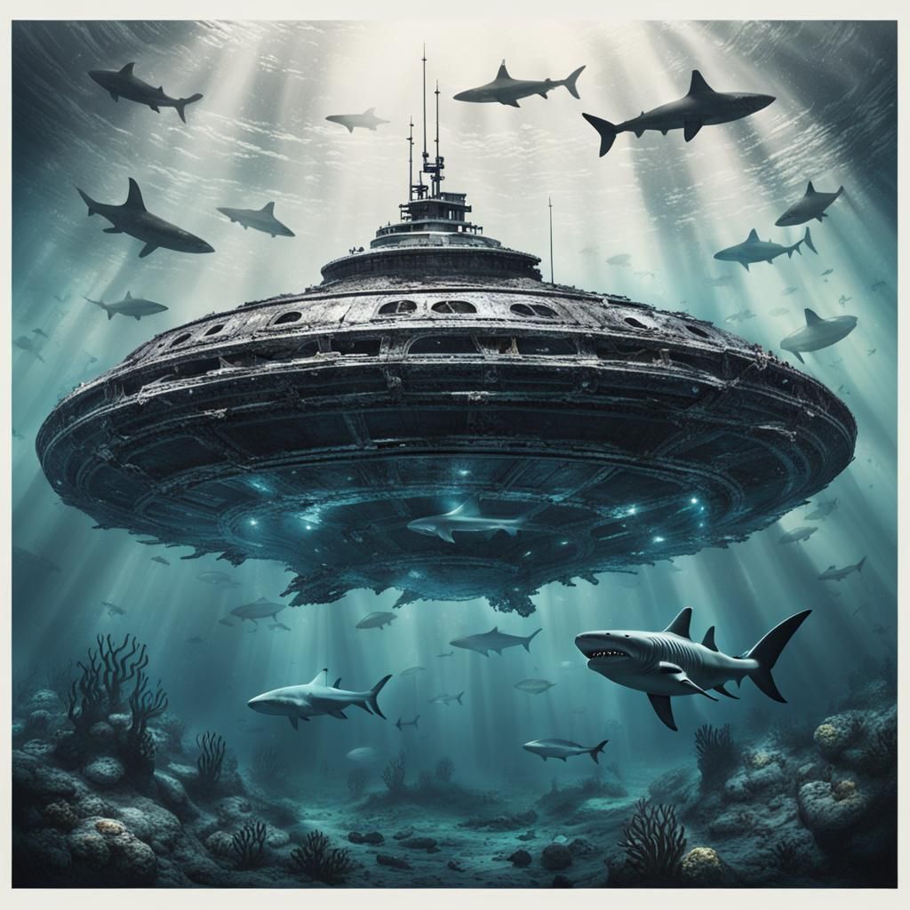 Demolished UFO at the Bottom of the Ocean