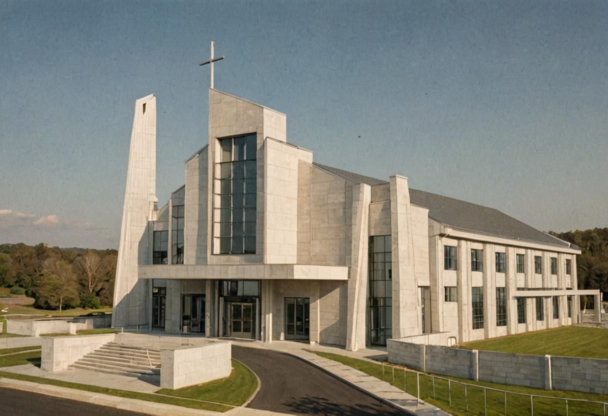 Modern Church Exterior: Aerial View