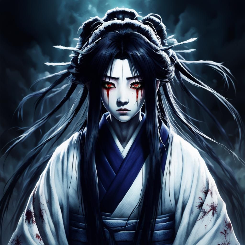 Eerie Depiction of Oiwa, the Vengeful Spirit