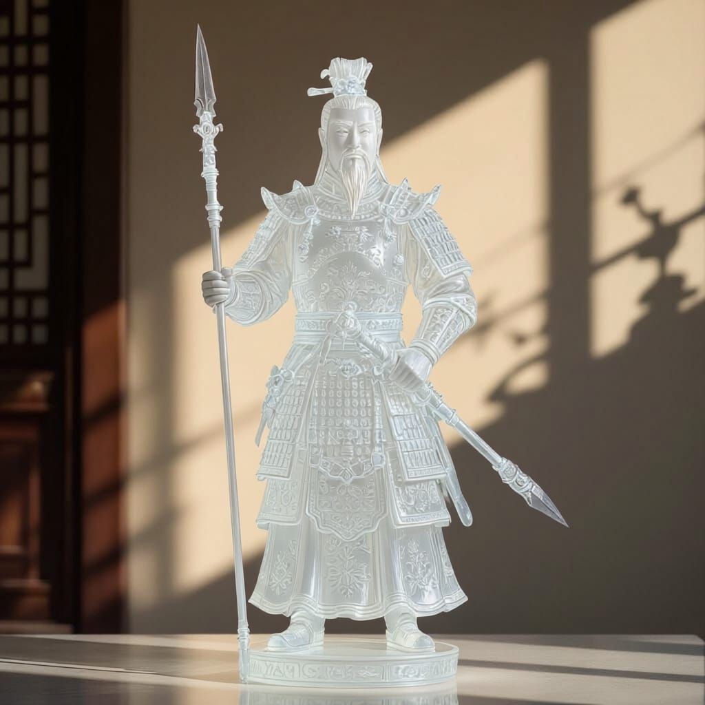 Crystal Statue of Ancient Chinese Warrior