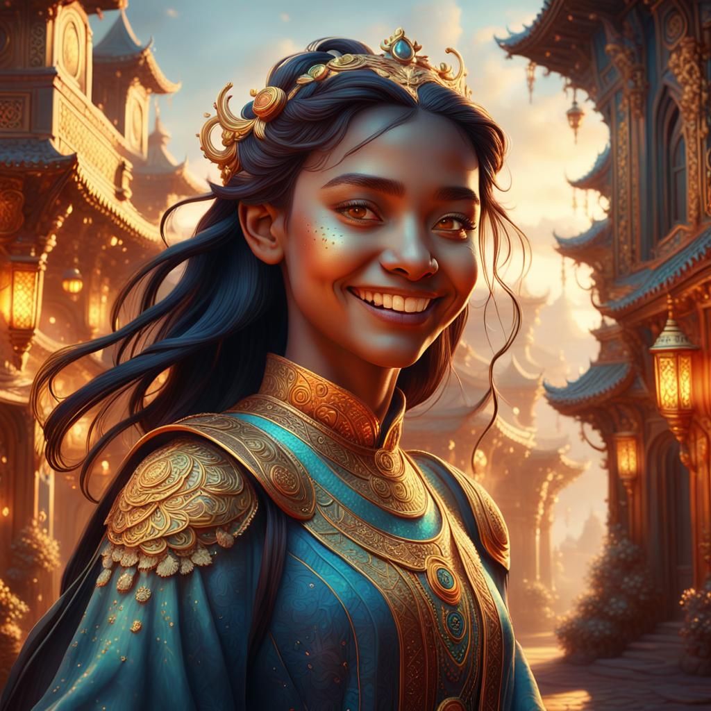 Smiling Person in Vibrant Oil Painting Style