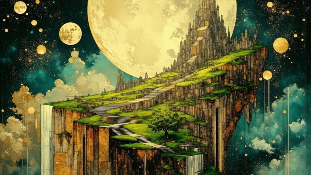 Ancient City on Shattered Planet Fragment