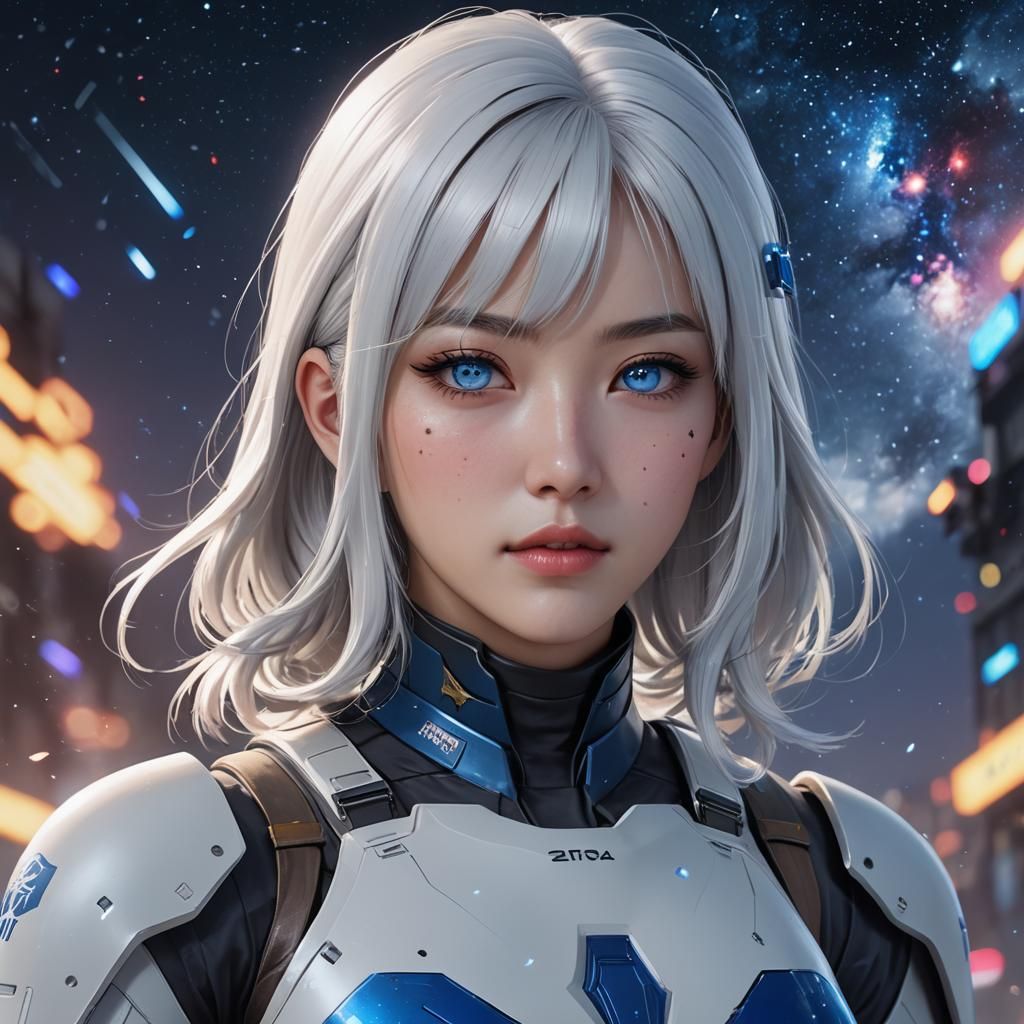 Futuristic Korean Trooper in Anime Style