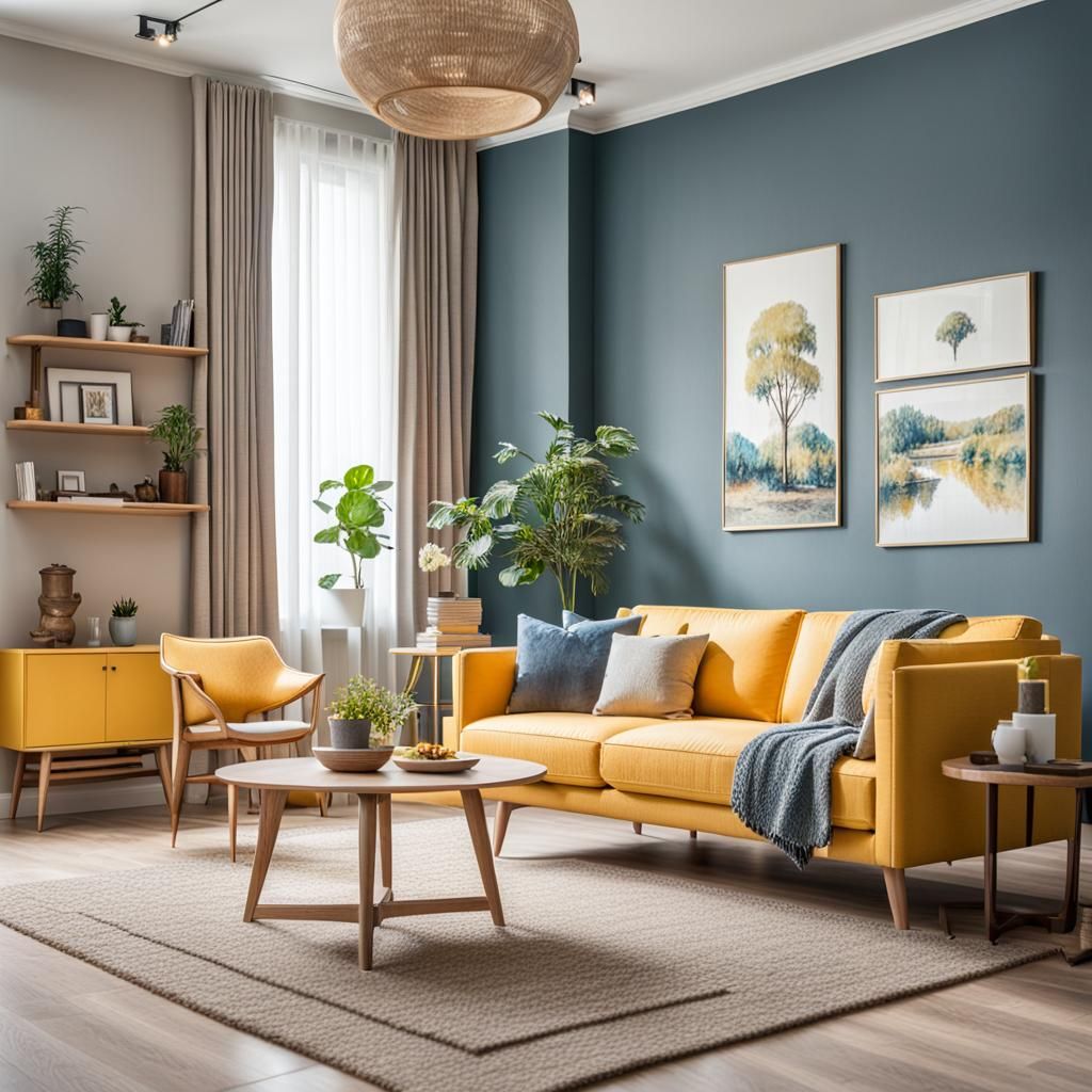 Bright Living Room with Modern Furniture