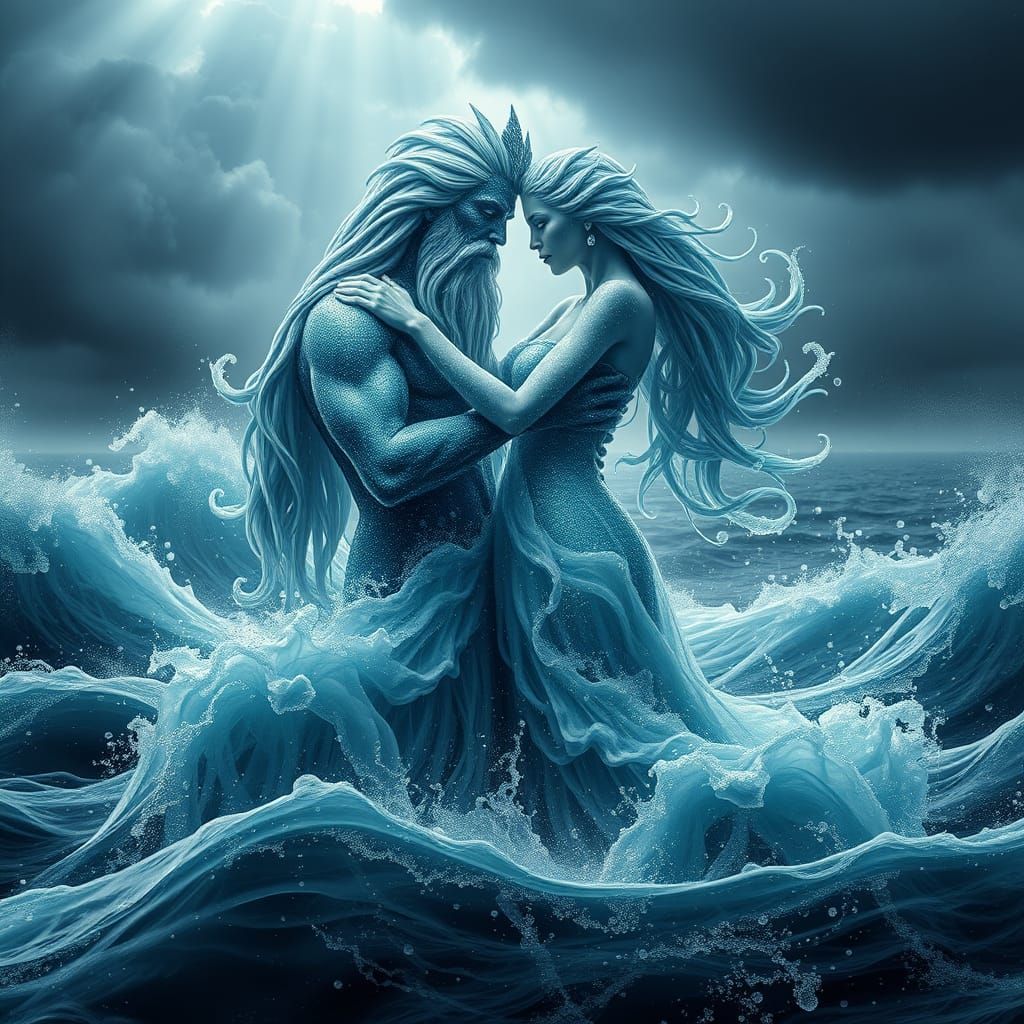 Ethereal Water Deities Embody the Tempest