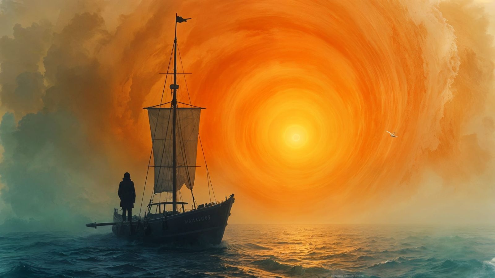 Mysterious Sailor Embarks on Fateful Voyage in Orange-Hued S...