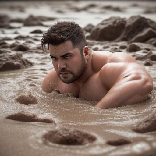 Man's Desperate Struggle in Quicksand: Professional Photogra...