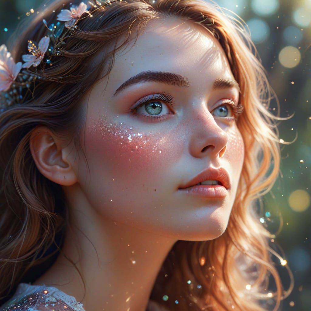 Dreamy Close-Up of a Girl in Pastel Colors