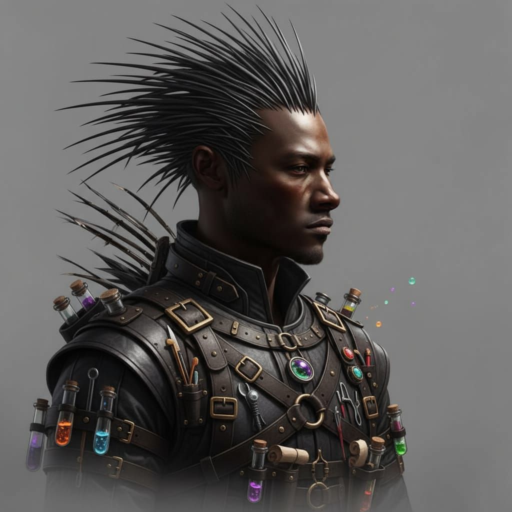 Porcupine Alchemist with Bubbling Vials, UHD