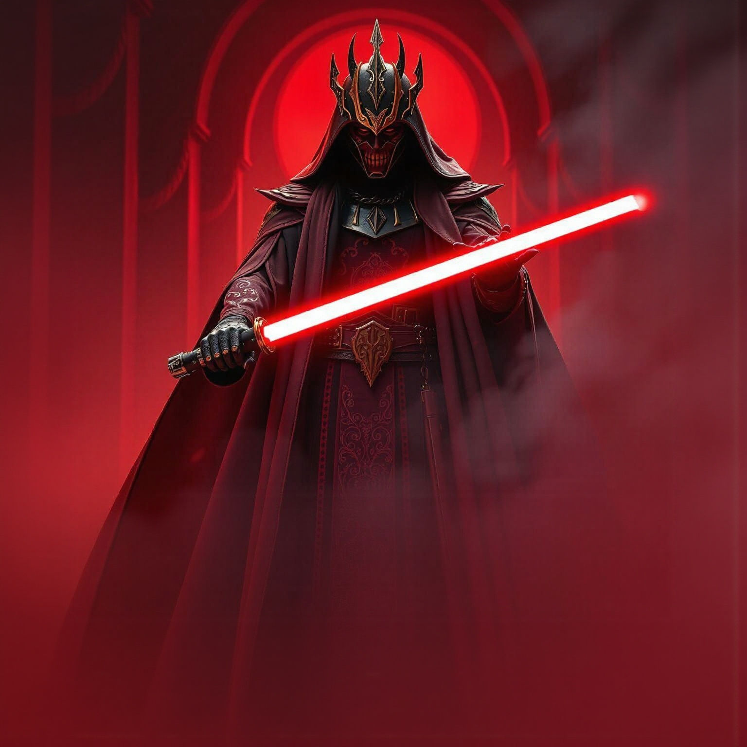 Regal Sith Deity in Cinematic Film Still Style