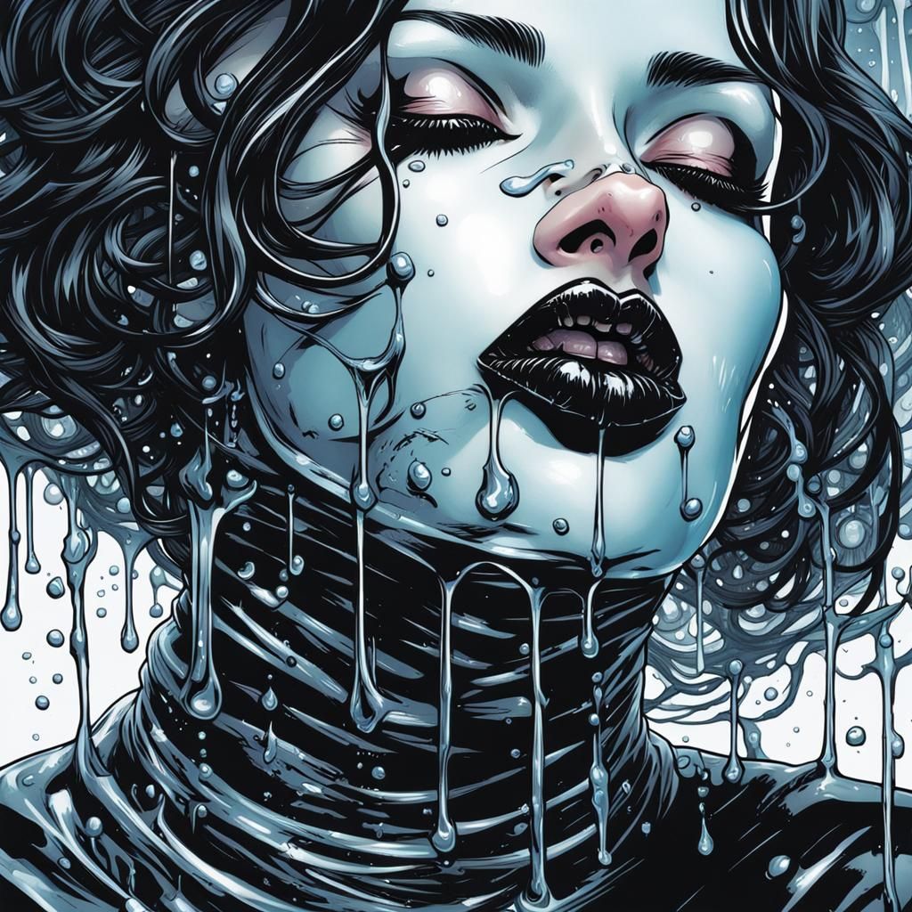 Gothic Mistress in Latex Licking Lips