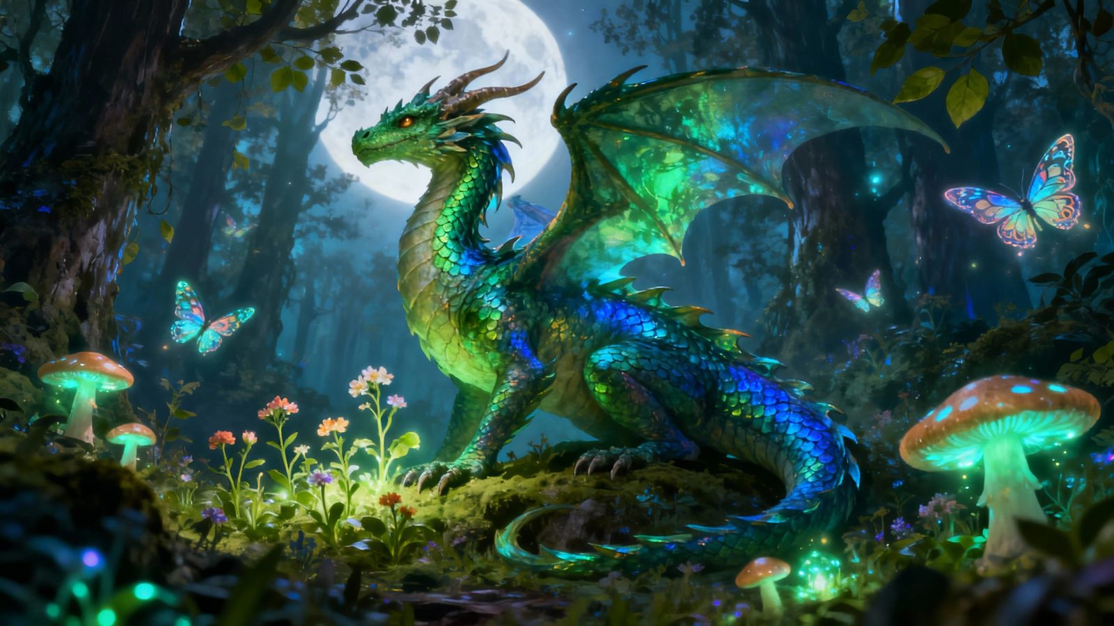 Ancient Dragon Guardian of Enchanted Forest