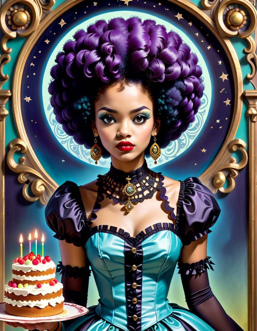 Gothic Afro Latina Baroque Pin-Up