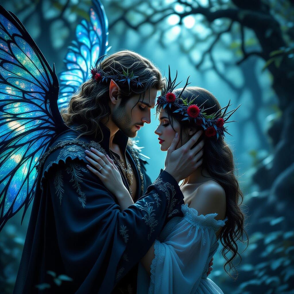 Fae Prince Gifts Thorny Crown to Mortal Lover