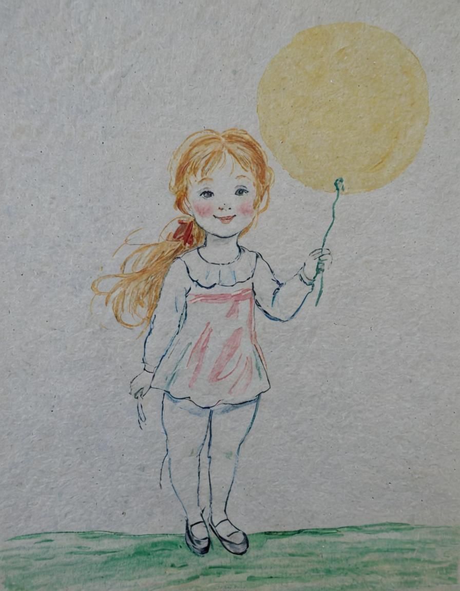 Impressionist Girl with Sun Balloon