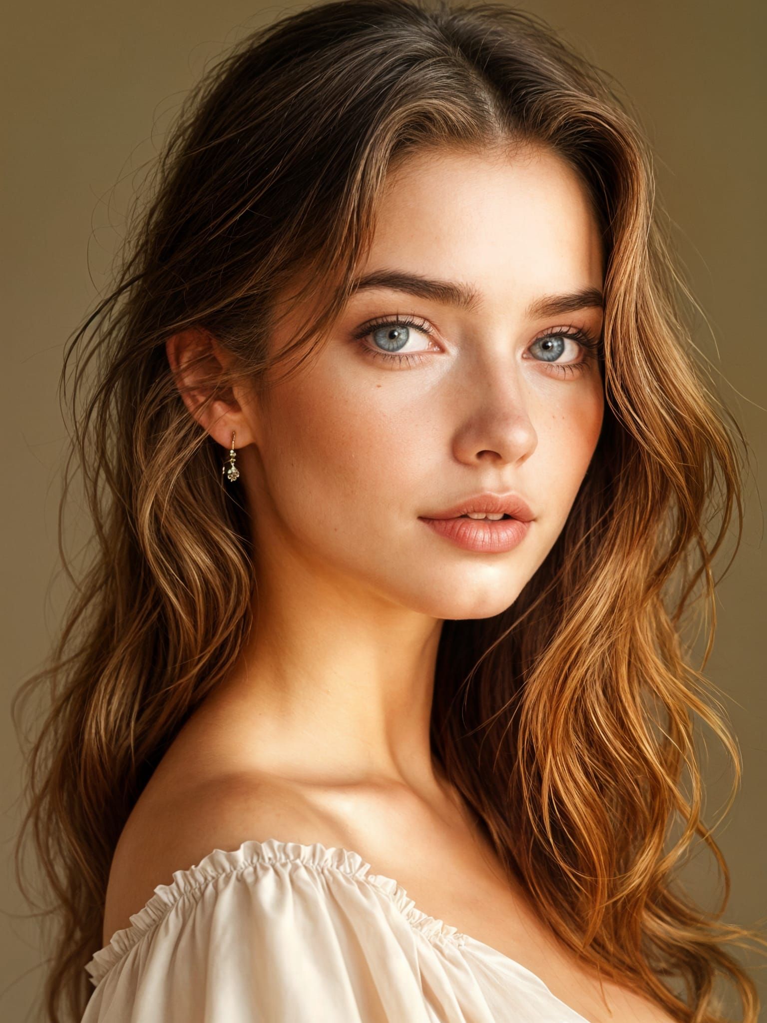 Harmonious Russian Beauty in Earth Tones