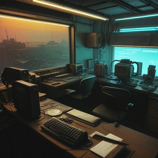 Retro-Futuristic 80s Computer Lair