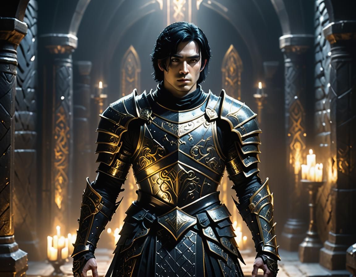 Night Cleric in Dark Chamber: Cinematic Concept Art