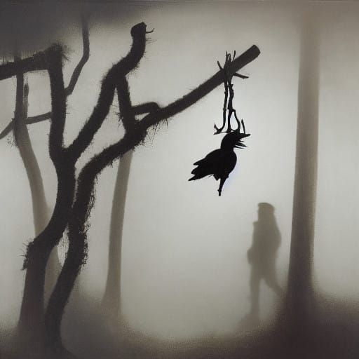 Ephemeral Figures Vanish into Morning Haze in Surrealist Lan...