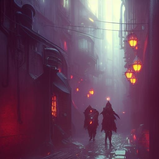 Dark Fantasy Alleyway Concept Art