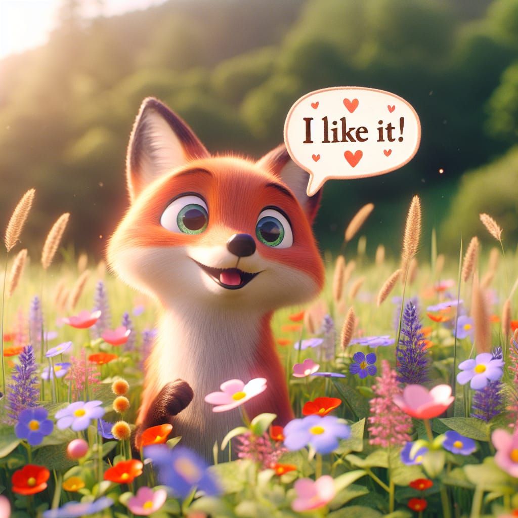 Charming Fox in Wildflower Meadow