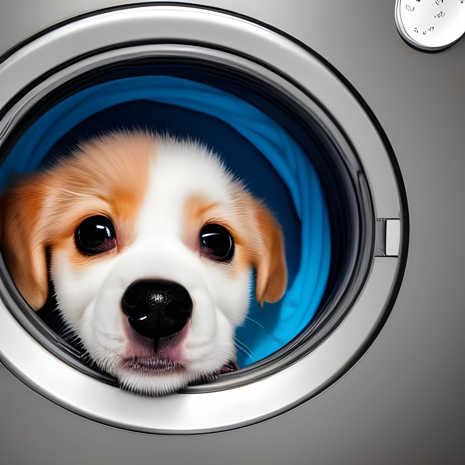 Adorable Puppy Stuck in Washing Machine