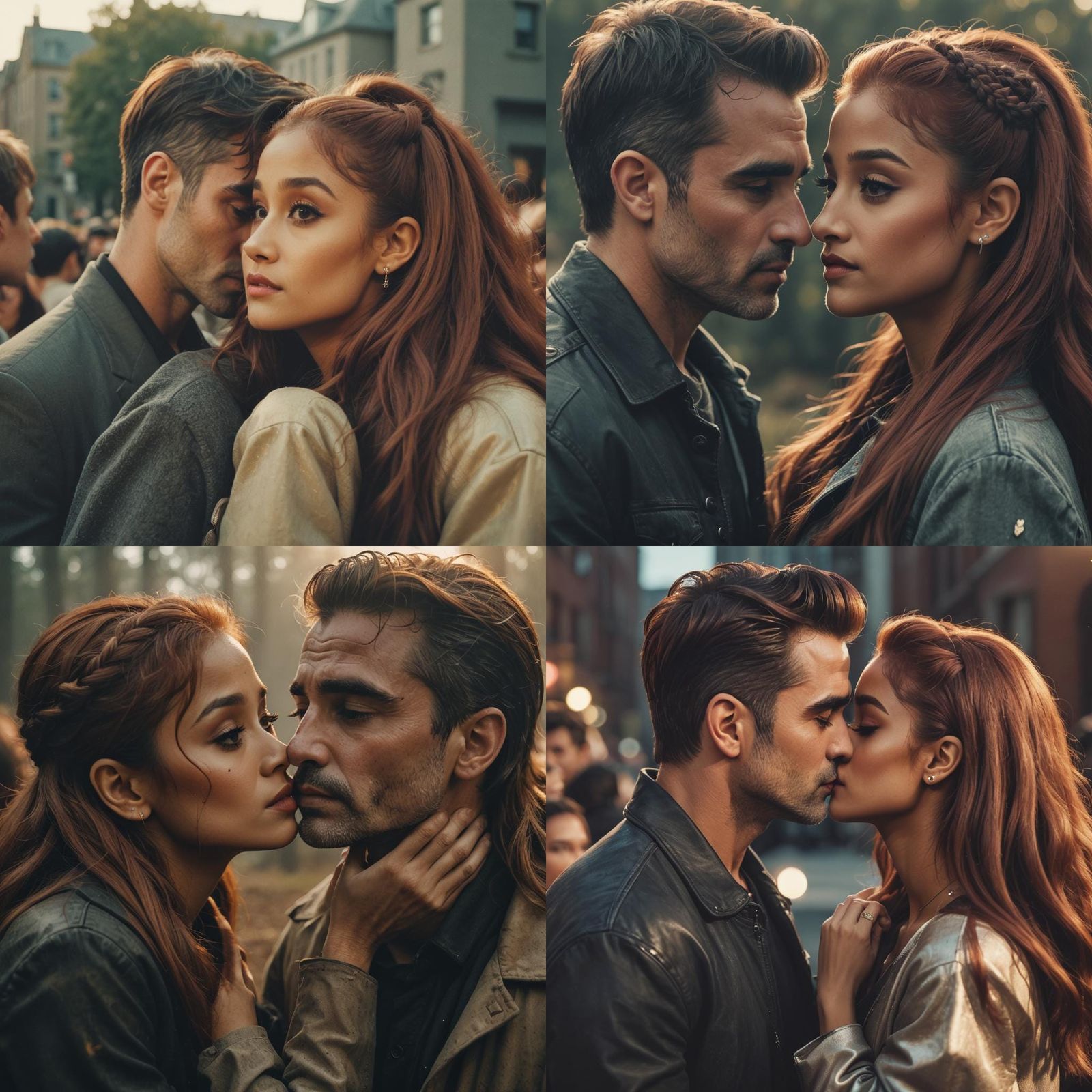 Singer with Red Hair Kissing an Actor