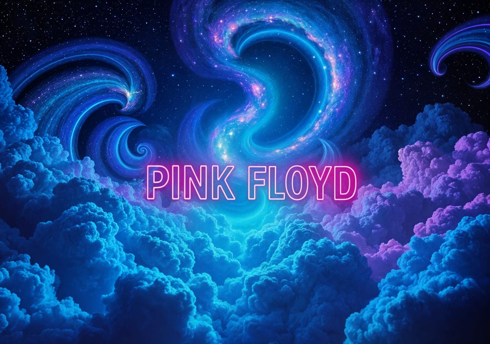 Psychedelic Pink Floyd Black Light Poster in Neon UV