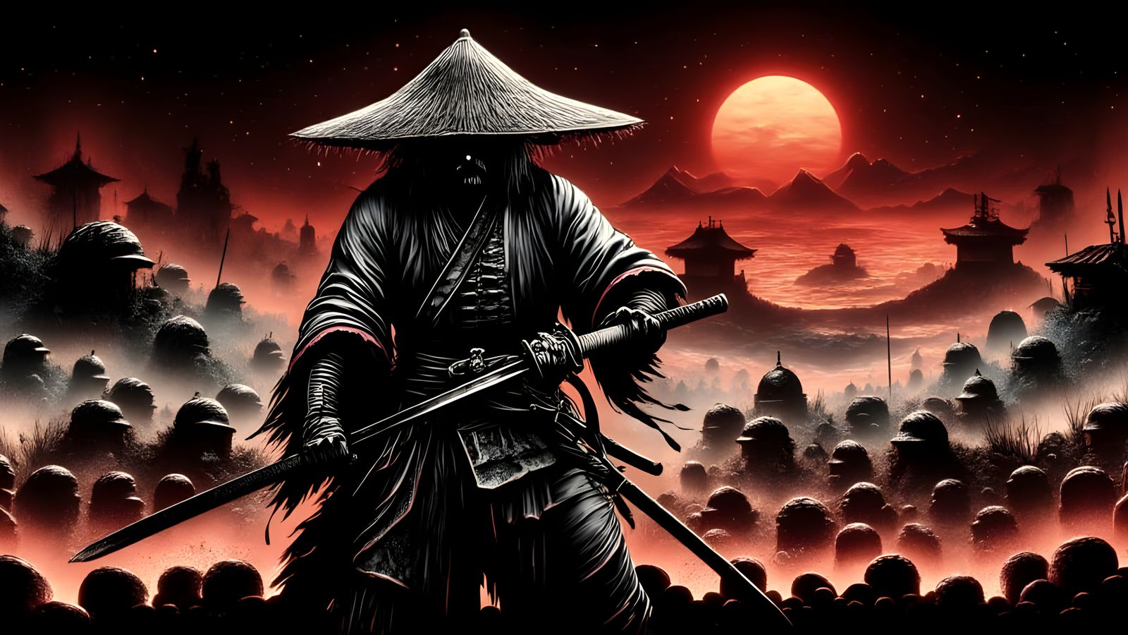 Samurai Sunrise: Surreal Japanese Battlefield in 8K
