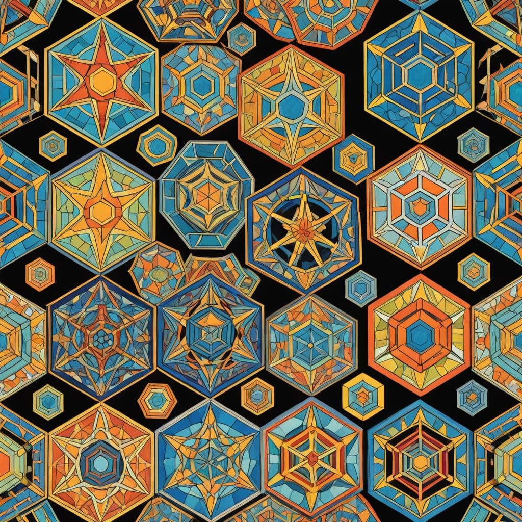 Geometric Op Art with Soft Pastel Colors