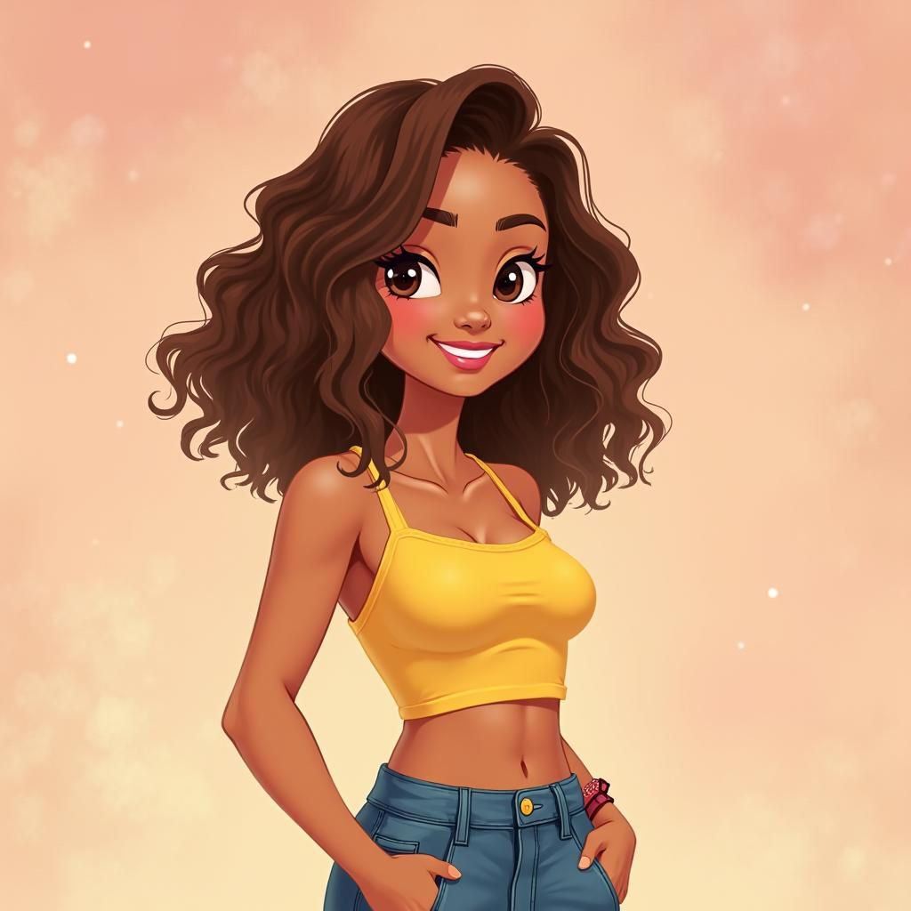 Warm Portrait of Carloy in Digital Illustration Style