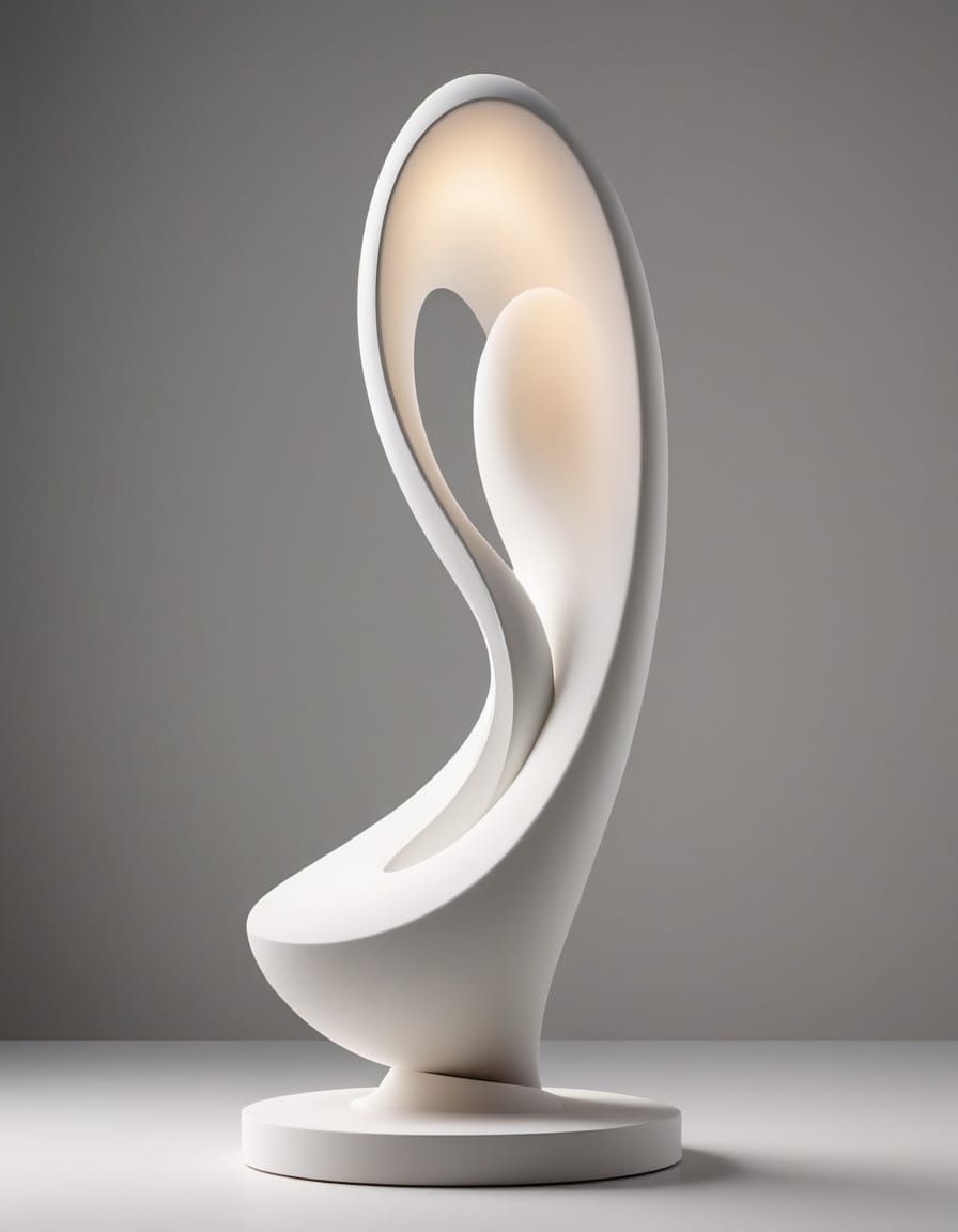 Elegant White Sculpture in Minimalist Style