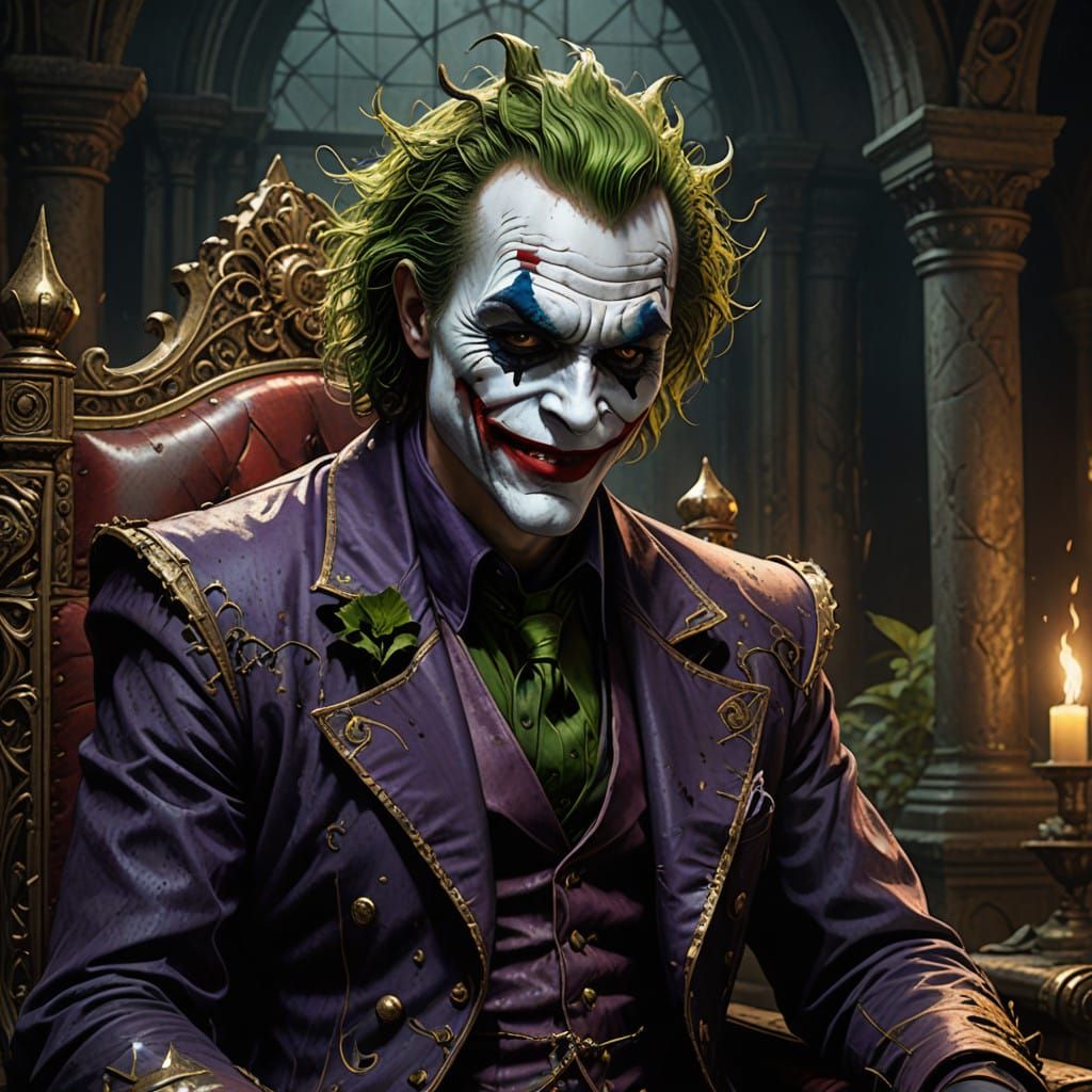 Ethereal Joker in Dark Fantasy Portraiture