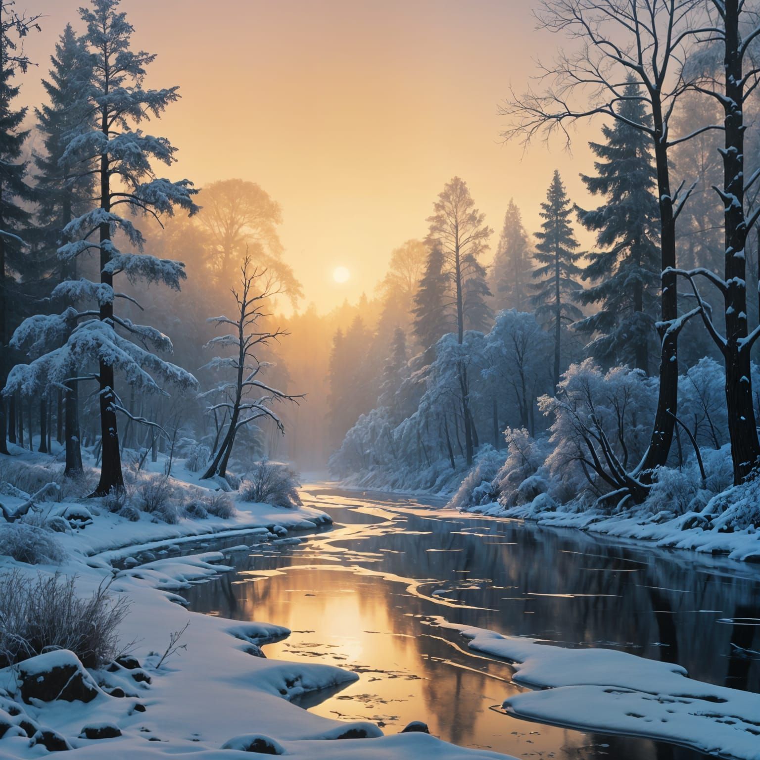 Winter Landscape in Cinematic Style