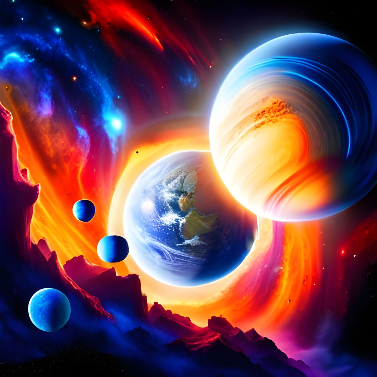 Exotic Planet with Bioluminescent Life, Digital Illustration