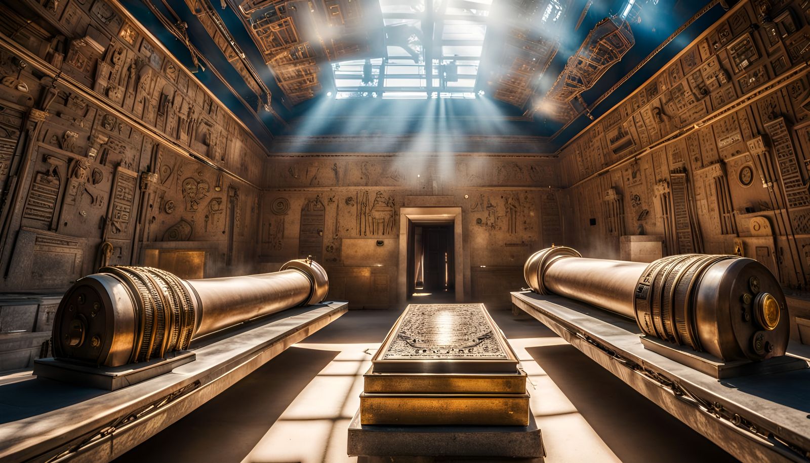 Steampunk Egyptian Tomb on a Sunny Day