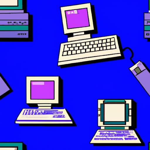 Vintage Computer Seamless Pattern in 90s Style