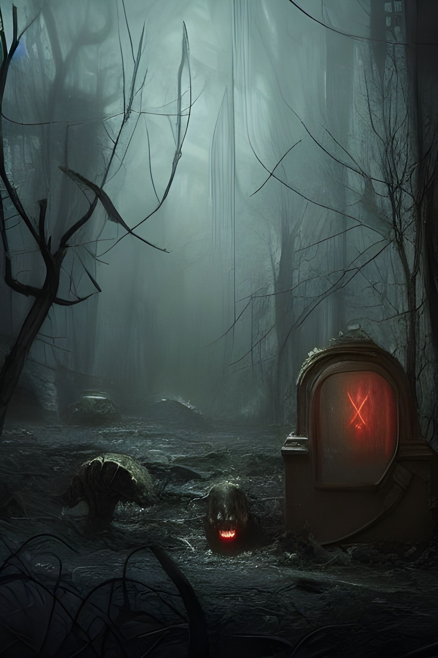 Post-Apocalyptic Elder God in Dark Digital Art