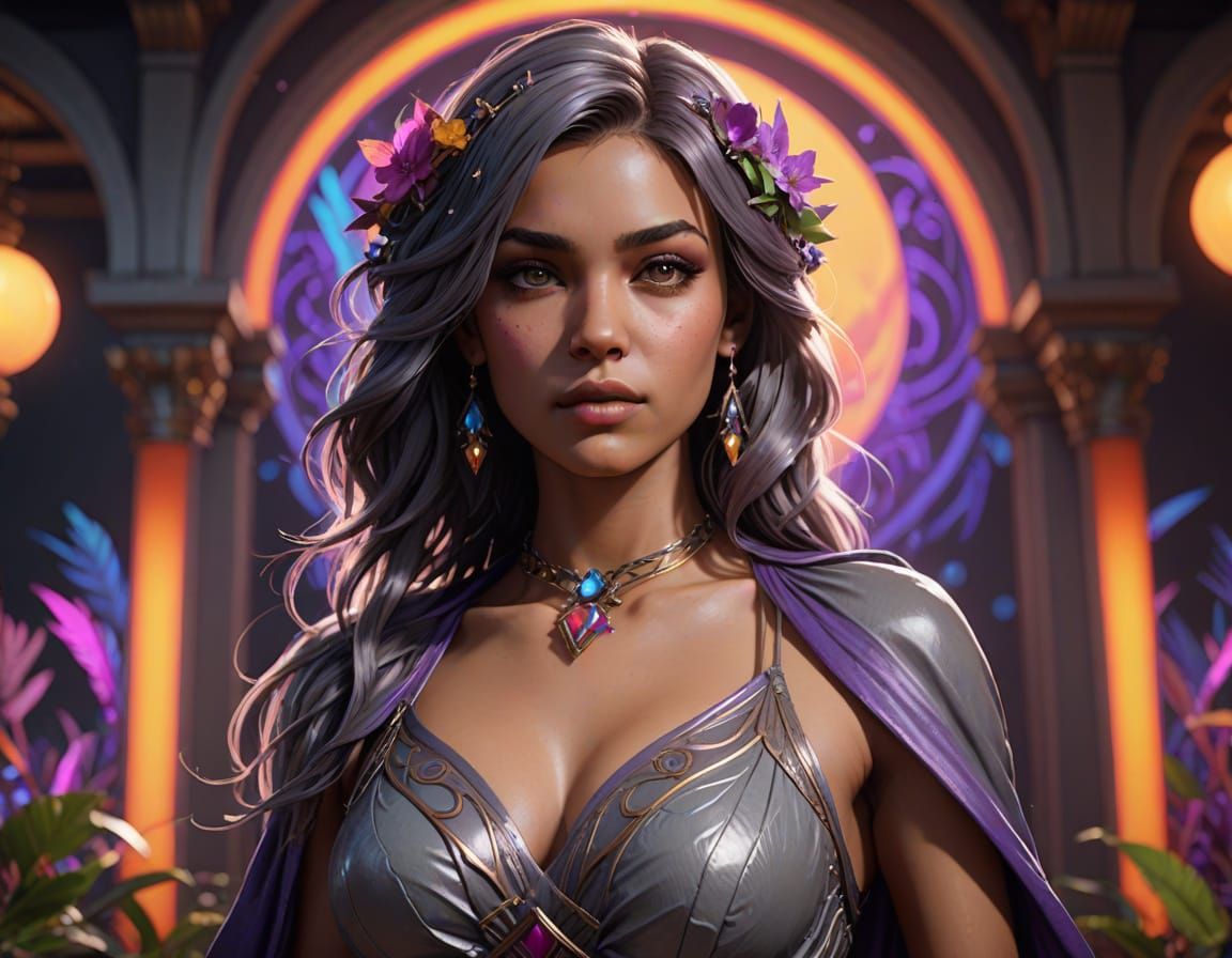 Exotic Tropical Concert Queen in Glamorous Gray